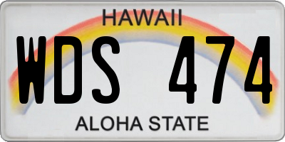 HI license plate WDS474
