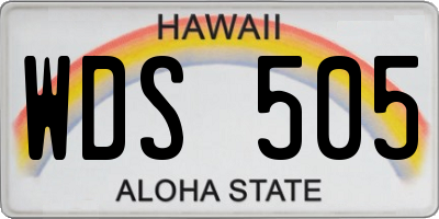 HI license plate WDS505