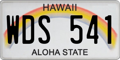 HI license plate WDS541