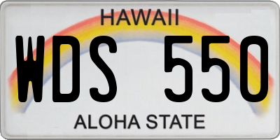 HI license plate WDS550