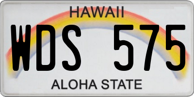 HI license plate WDS575