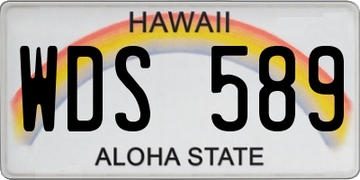 HI license plate WDS589