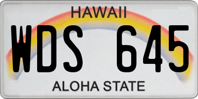 HI license plate WDS645