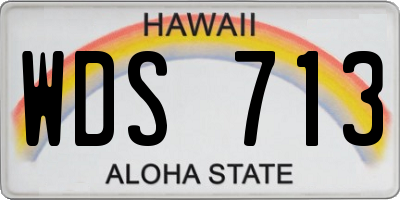 HI license plate WDS713