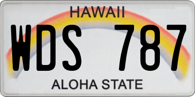 HI license plate WDS787