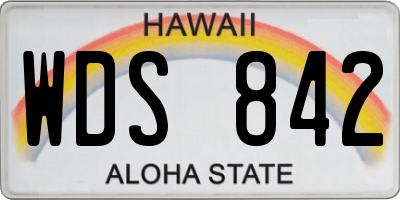 HI license plate WDS842