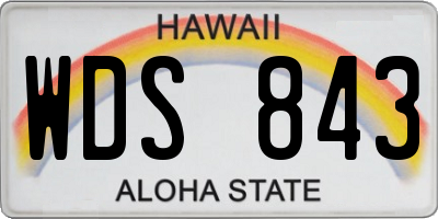 HI license plate WDS843