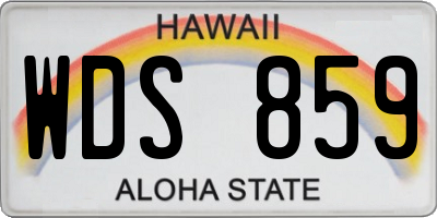 HI license plate WDS859