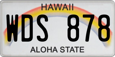 HI license plate WDS878