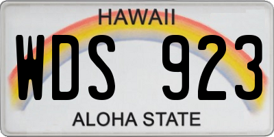 HI license plate WDS923
