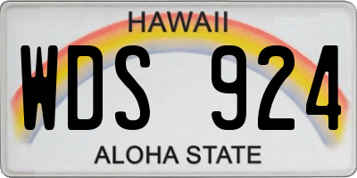 HI license plate WDS924