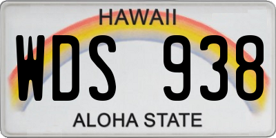 HI license plate WDS938