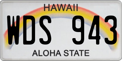 HI license plate WDS943