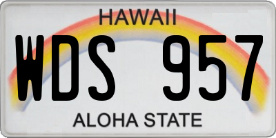 HI license plate WDS957