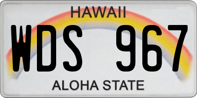 HI license plate WDS967