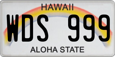 HI license plate WDS999