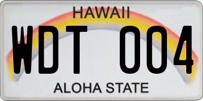 HI license plate WDT004