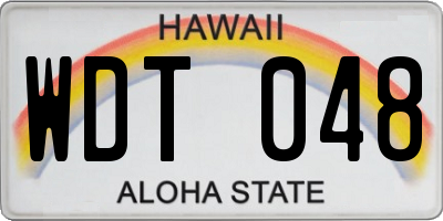HI license plate WDT048