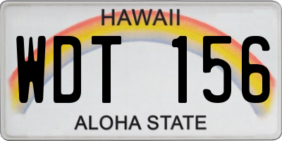 HI license plate WDT156