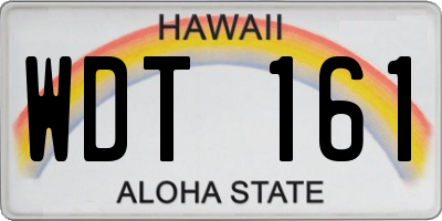 HI license plate WDT161