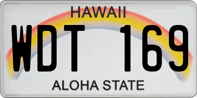 HI license plate WDT169