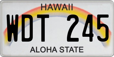 HI license plate WDT245