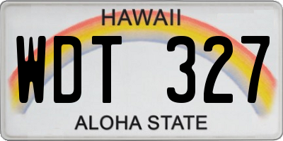 HI license plate WDT327