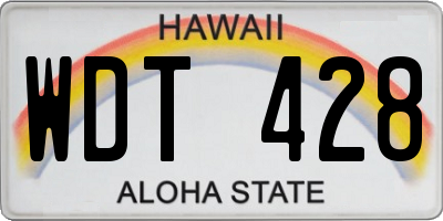 HI license plate WDT428