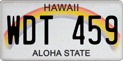 HI license plate WDT459