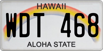 HI license plate WDT468