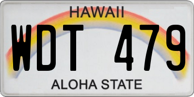 HI license plate WDT479