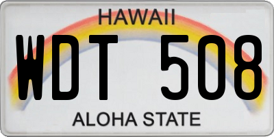 HI license plate WDT508