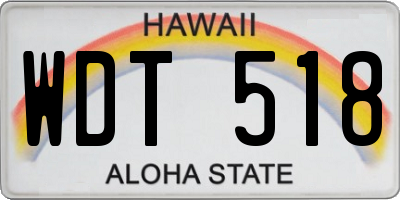 HI license plate WDT518