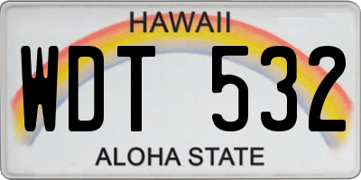HI license plate WDT532