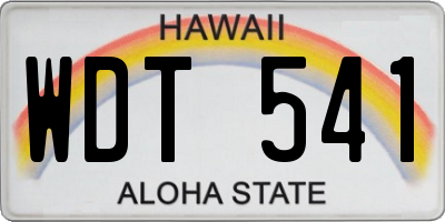 HI license plate WDT541