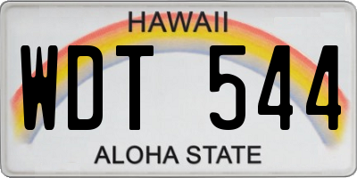 HI license plate WDT544