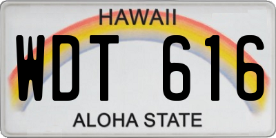 HI license plate WDT616