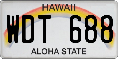HI license plate WDT688