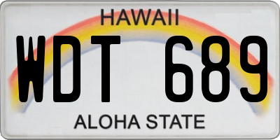 HI license plate WDT689