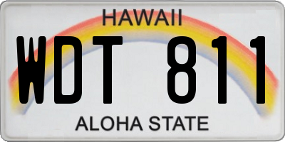 HI license plate WDT811