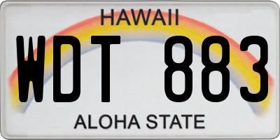 HI license plate WDT883