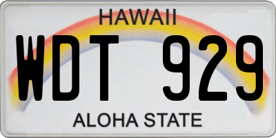HI license plate WDT929