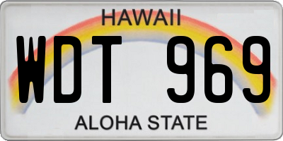 HI license plate WDT969