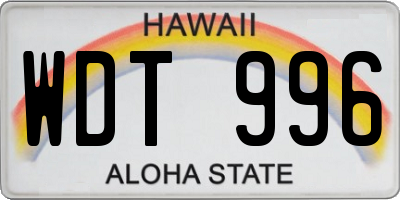 HI license plate WDT996