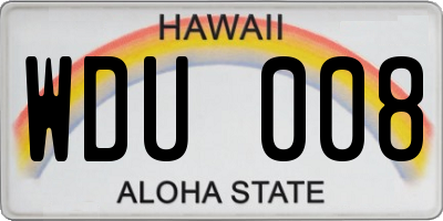 HI license plate WDU008