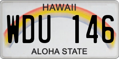 HI license plate WDU146