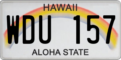 HI license plate WDU157
