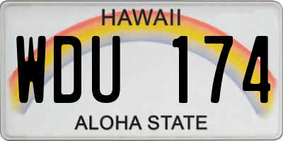 HI license plate WDU174
