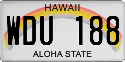 HI license plate WDU188