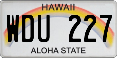 HI license plate WDU227